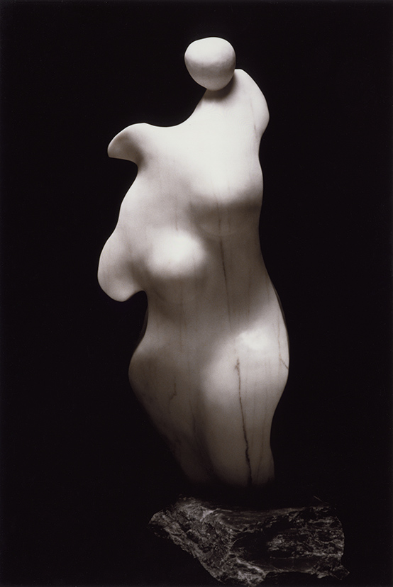 Jania Ashby marble sculpture, Eve and Apple